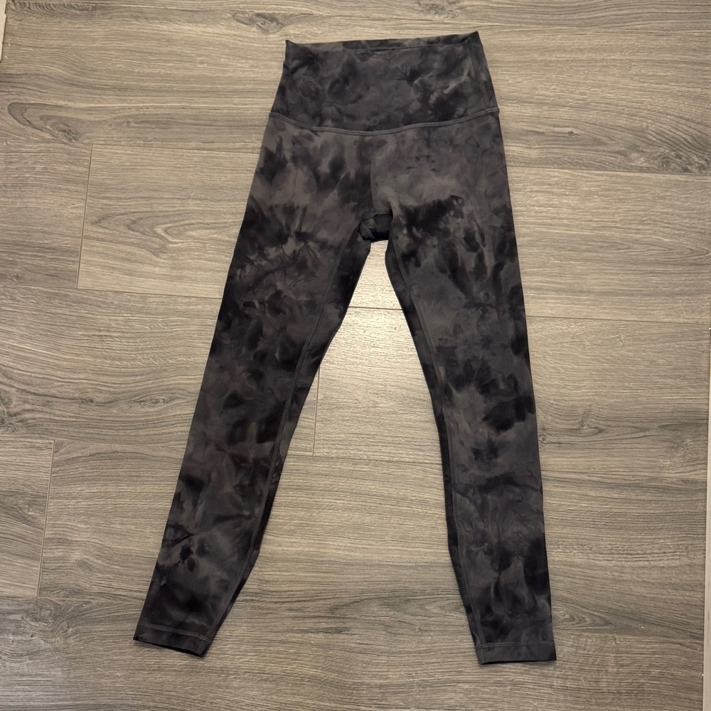 Lululemon High-Waist Tie-Dye Leggings in Charcoal Black